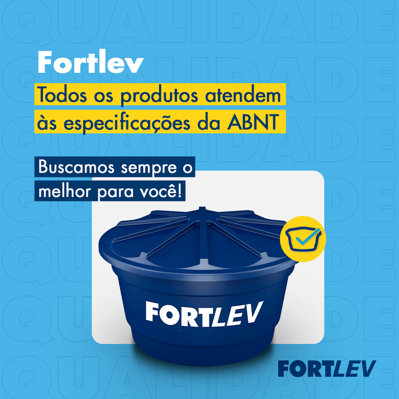 Caixa Dágua 1.000L de Polietileno com Tampa Azul Fortlev