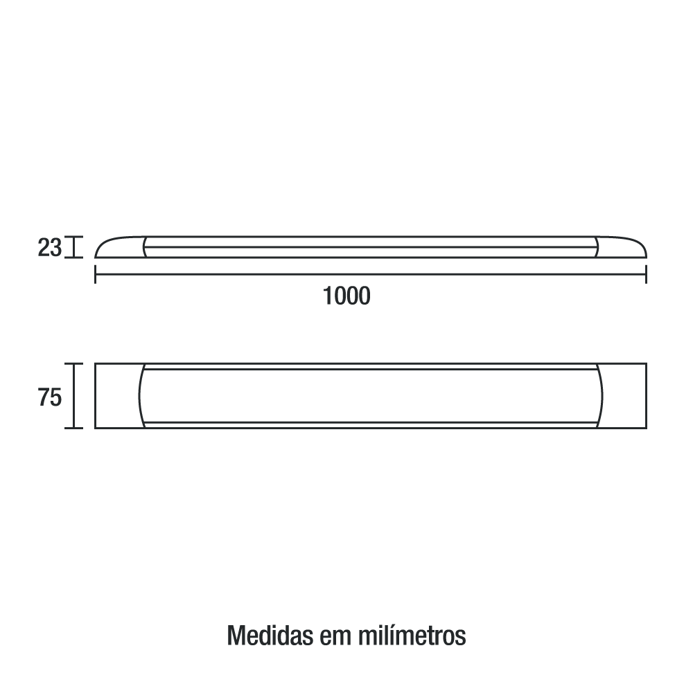 Luminária LED Slim 100cm 36W 2800lm - 6.500K