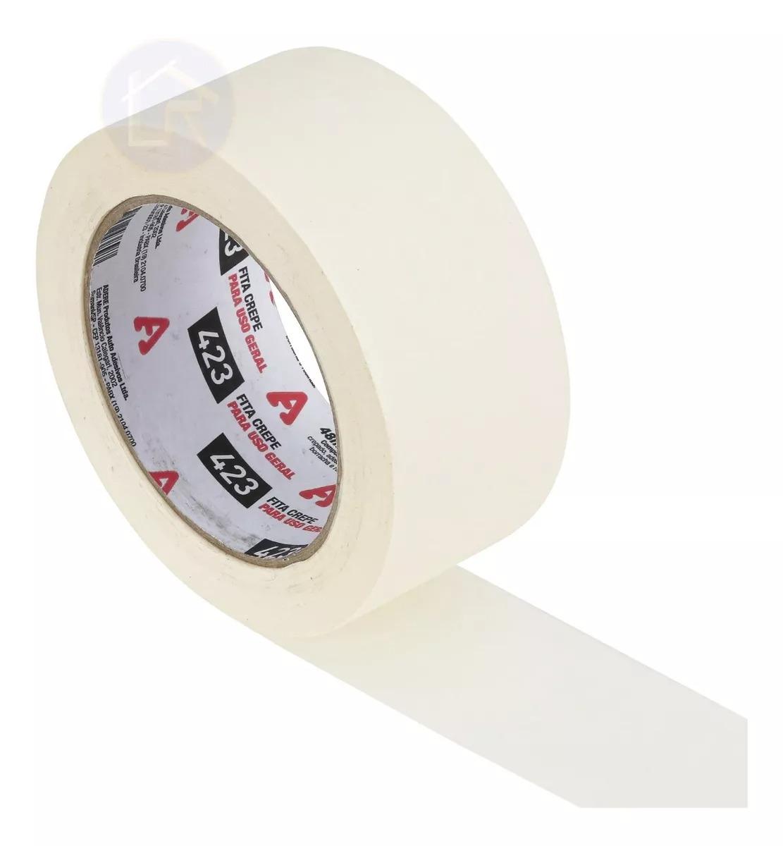 Rolo Fita Adesiva Crepe Uso Geral Larga 48mm X 50m
